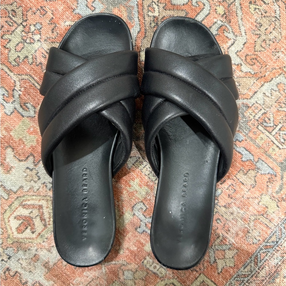 Veronica Beard Black Slide Elise Sandals
